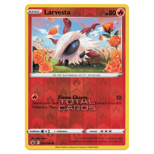 Pokemon - Sword & Shield - Chilling Reign - Larvesta - 023/198 - (Reverse Holo)