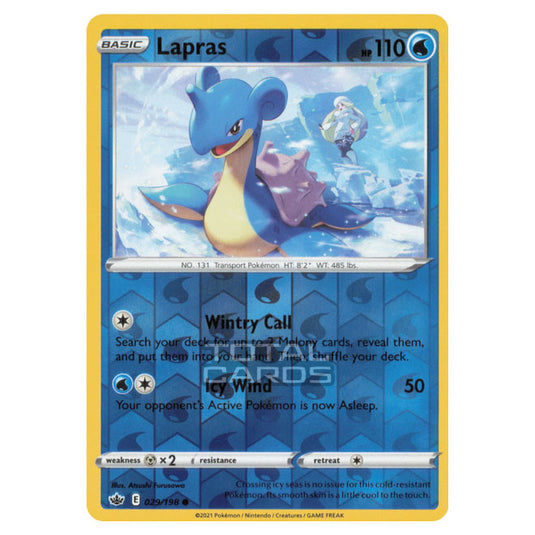 Pokemon - Sword & Shield - Chilling Reign - Lapras - 029/198 - (Reverse Holo)