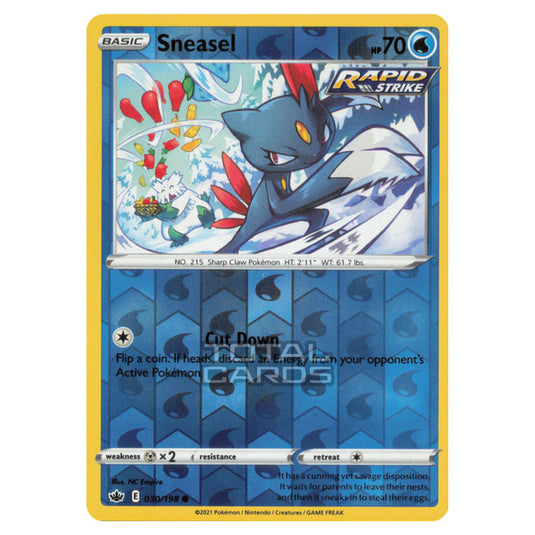 Pokemon - Sword & Shield - Chilling Reign - Sneasel - 030/198 - (Reverse Holo)