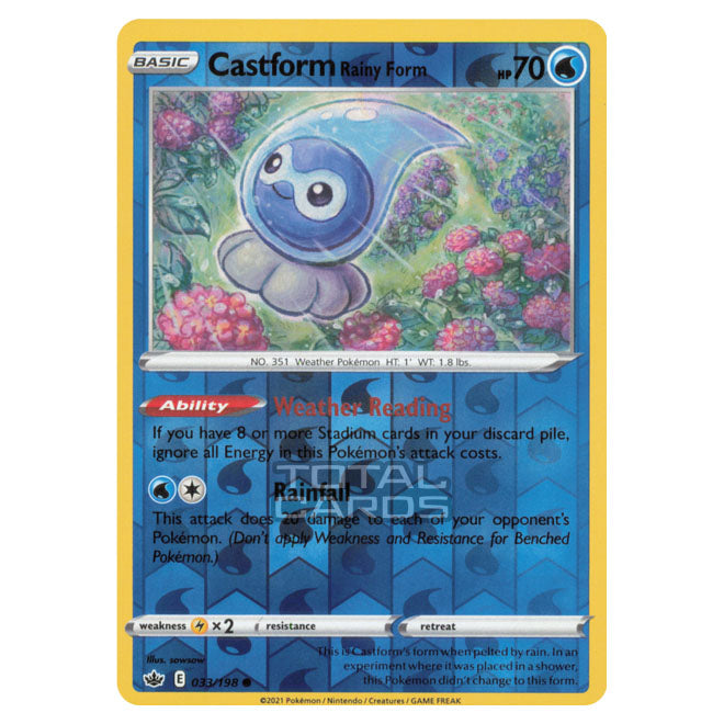 Pokemon - Sword & Shield - Chilling Reign - Castform Rainy Form