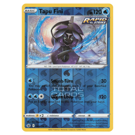 Pokemon - Sword & Shield - Chilling Reign - Tapu Fini - 040/198 - (Reverse Holo)