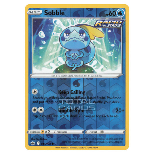 Pokemon - Sword & Shield - Chilling Reign - Sobble - 041/198 - (Reverse Holo)