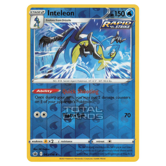 Pokemon - Sword & Shield - Chilling Reign - Inteleon - 043/198 - (Reverse Holo)