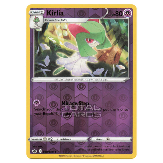 Pokemon - Sword & Shield - Chilling Reign - Kirlia - 060/198 - (Reverse Holo)