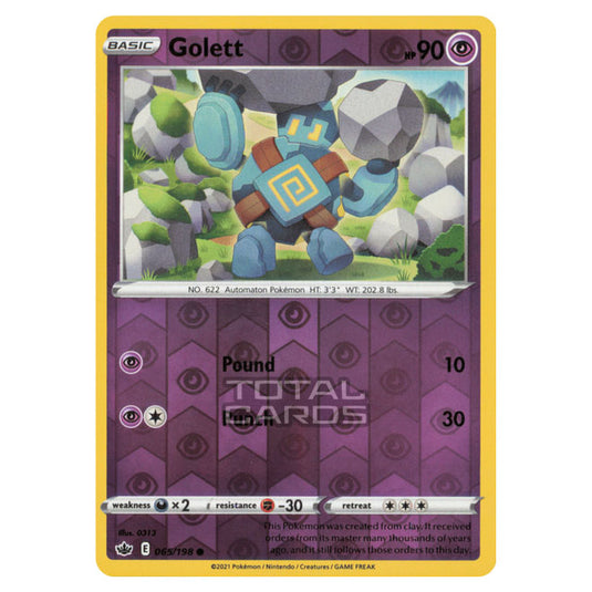 Pokemon - Sword & Shield - Chilling Reign - Golett - 065/198 - (Reverse Holo)