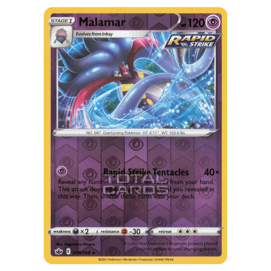 Pokemon - Sword & Shield - Chilling Reign - Malamar - 070/198 - (Reverse Holo)