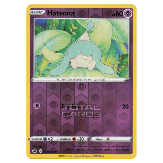 Pokemon - Sword & Shield - Chilling Reign - Hatenna - 071/198 - (Reverse Holo)