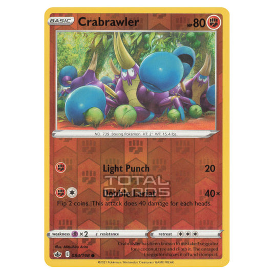 Pokemon - Sword & Shield - Chilling Reign - Crabrawler - 084/198 - (Reverse Holo)