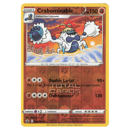 Pokemon - Sword & Shield - Chilling Reign - Crabominable - 085/198 - (Reverse Holo)