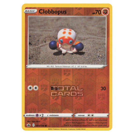 Pokemon - Sword & Shield - Chilling Reign - Clobbopus - 091/198 - (Reverse Holo)