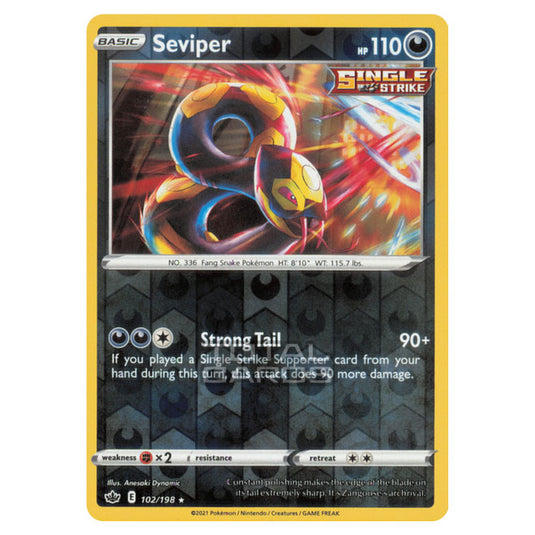 Pokemon - Sword & Shield - Chilling Reign - Seviper - 102/198 - (Reverse Holo)