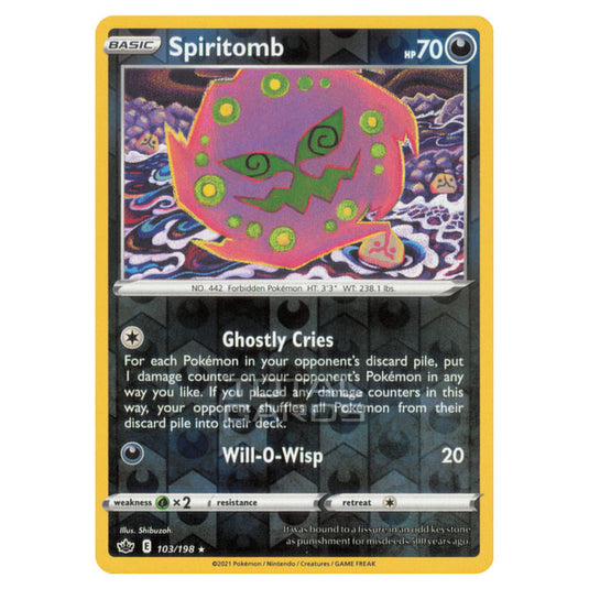 Pokemon - Sword & Shield - Chilling Reign - Spiritomb - 103/198 - (Reverse Holo)