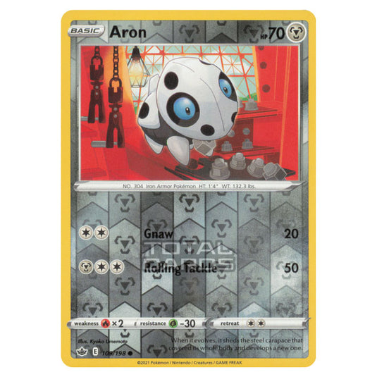 Pokemon - Sword & Shield - Chilling Reign - Aron - 109/198 - (Reverse Holo)