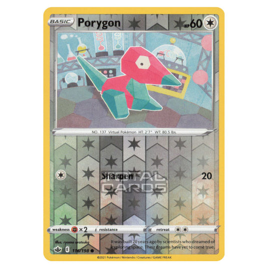 Pokemon - Sword & Shield - Chilling Reign - Porygon - 116/198 - (Reverse Holo)