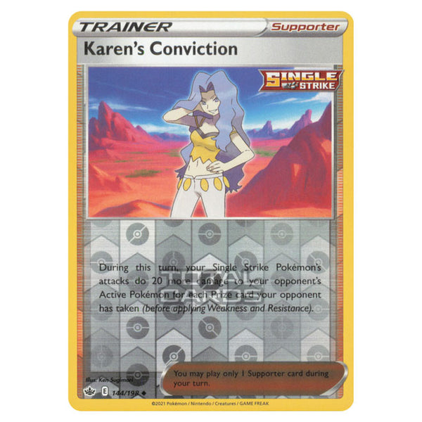 karen pokemon card Pokemon - Sword & Shield - Chilling Reign - Karen's Conviction