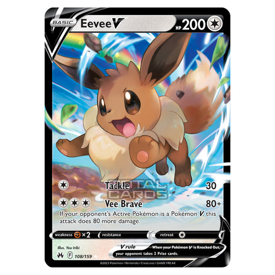 Pokemon - Sword & Shield - Crown Zenith - Eevee V - 108/159