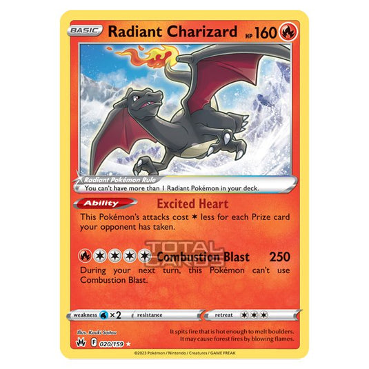 Pokemon - Sword &amp; Shield - Crown Zenith - Radiant Charizard - 20/159-Mint-English