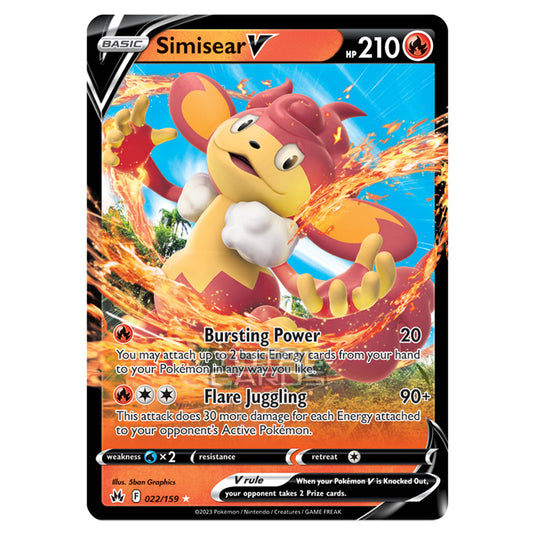 Pokemon - Sword & Shield - Crown Zenith - Simisear V - 22/159