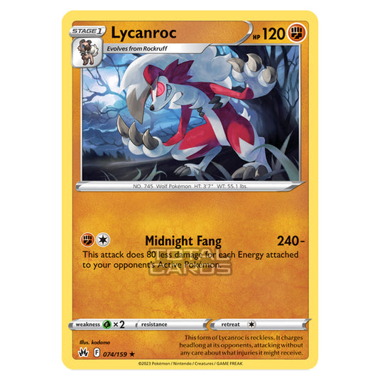 Pokemon - Sword & Shield - Crown Zenith - Lycanroc - 74/159