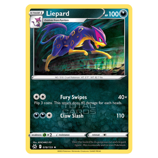 Pokemon - Sword & Shield - Crown Zenith - Liepard - 78/159