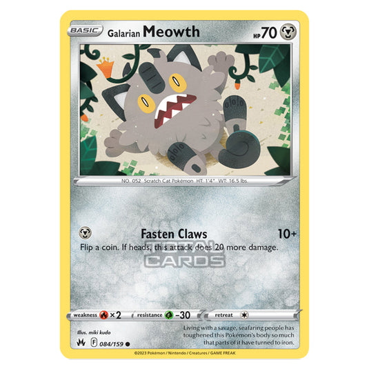 Pokemon - Sword & Shield - Crown Zenith - Galarian Meowth - 84/159