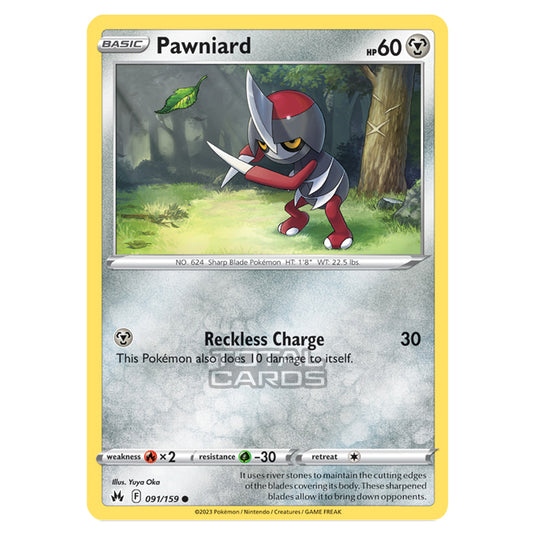 Pokemon - Sword & Shield - Crown Zenith - Pawniard - 91/159