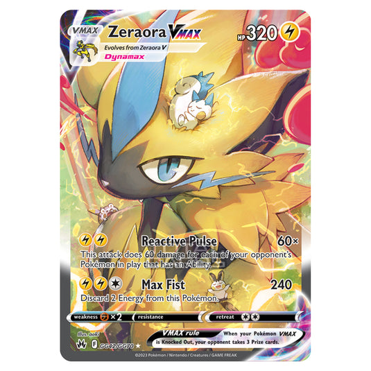 Pokemon - Sword & Shield - Crown Zenith - Zeraora VMAX - GG42/GG70