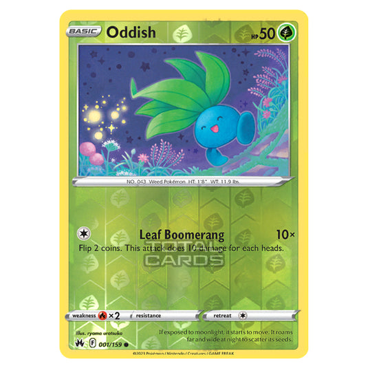 Pokemon - Sword & Shield - Crown Zenith - Oddish - 1/159 - (Reverse Holo)