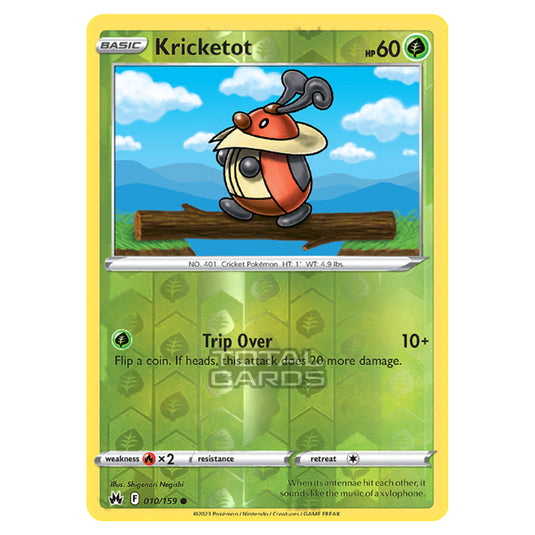 Pokemon - Sword & Shield - Crown Zenith - Kricketot - 10/159 - (Reverse Holo)