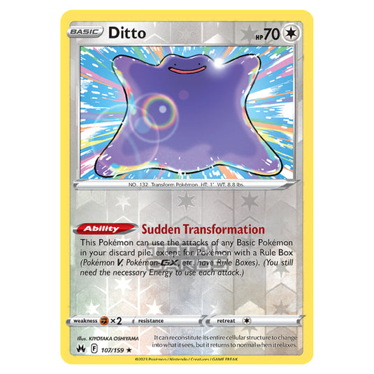 Pokemon - Sword & Shield - Crown Zenith - Ditto - 107/159 - (Reverse Holo)