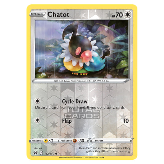 Pokemon - Sword & Shield - Crown Zenith - Chatot - 112/159 - (Reverse Holo)