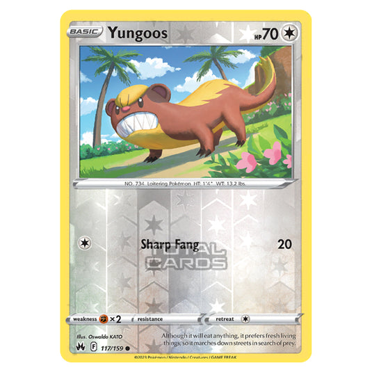 Pokemon - Sword & Shield - Crown Zenith - Yungoos - 117/159 - (Reverse Holo)