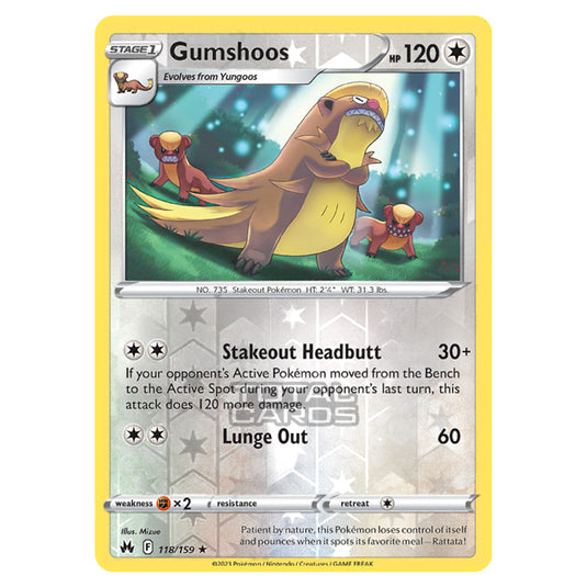 Pokemon - Sword & Shield - Crown Zenith - Gumshoos - 118/159 - (Reverse Holo)