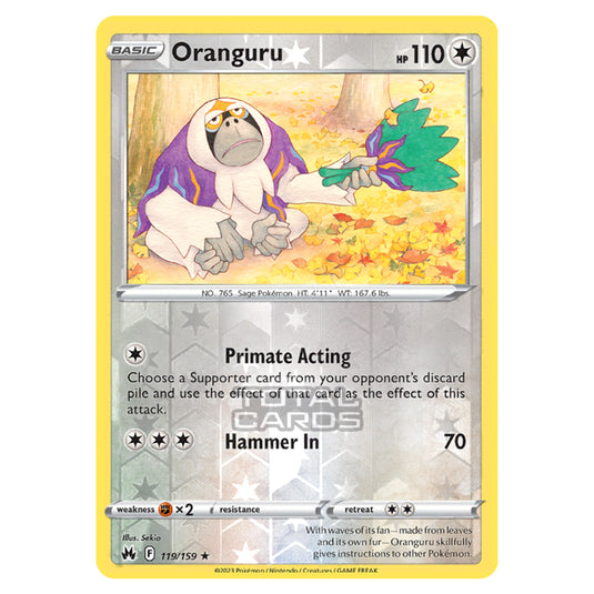 Pokemon - Sword & Shield - Crown Zenith - Oranguru - 119/159 - (Reverse Holo)