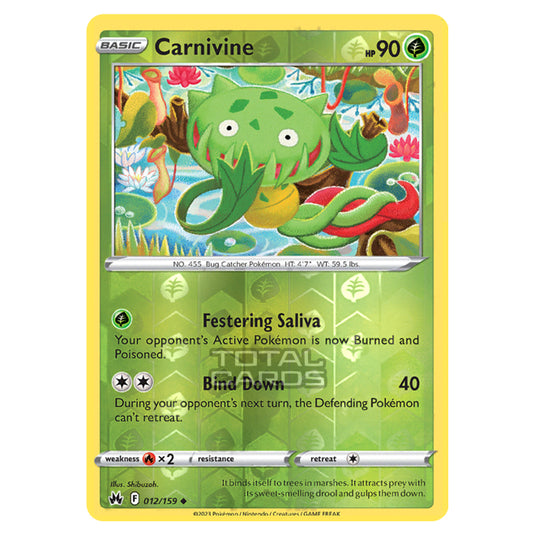 Pokemon - Sword & Shield - Crown Zenith - Carnivine - 12/159 - (Reverse Holo)