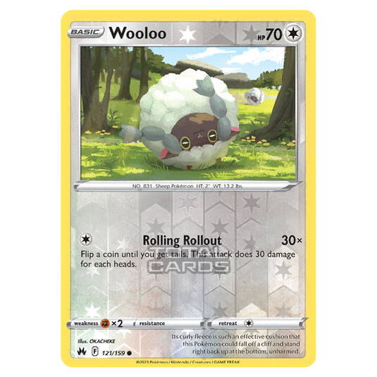 Pokemon - Sword & Shield - Crown Zenith - Wooloo - 121/159 - (Reverse Holo)