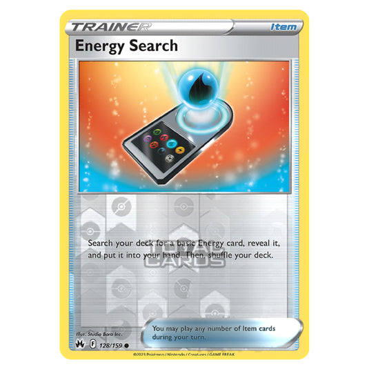 Pokemon - Sword & Shield - Crown Zenith - Energy Search - 128/159 - (Reverse Holo)