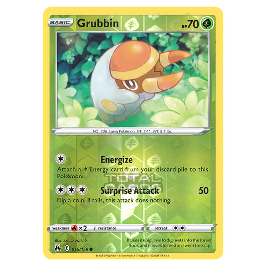 Pokemon - Sword & Shield - Crown Zenith - Grubbin - 15/159 - (Reverse Holo)