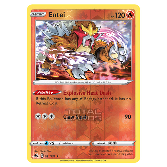 Pokemon - Sword & Shield - Crown Zenith - Entei - 21/159 - (Reverse Holo)