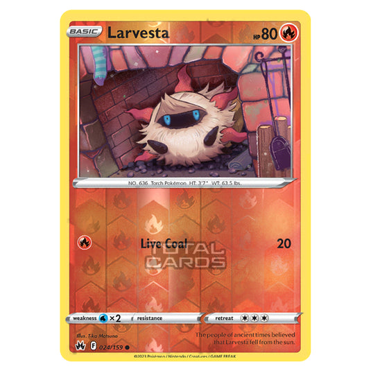 Pokemon - Sword & Shield - Crown Zenith - Larvesta - 24/159 - (Reverse Holo)