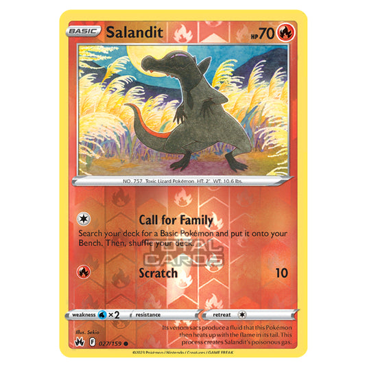 Pokemon - Sword & Shield - Crown Zenith - Salandit - 27/159 - (Reverse Holo)