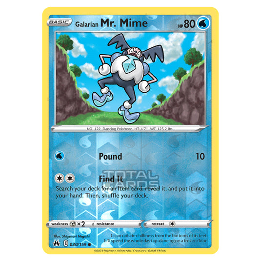 Pokemon - Sword & Shield - Crown Zenith - Galarian Mr. Mime - 30/159 - (Reverse Holo)