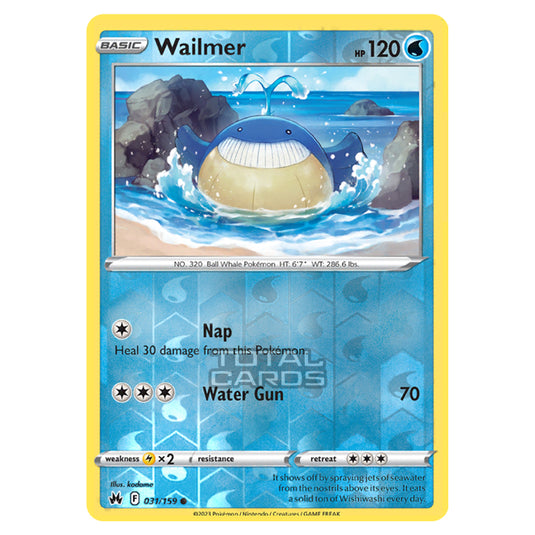 Pokemon - Sword & Shield - Crown Zenith - Wailmer - 31/159 - (Reverse Holo)