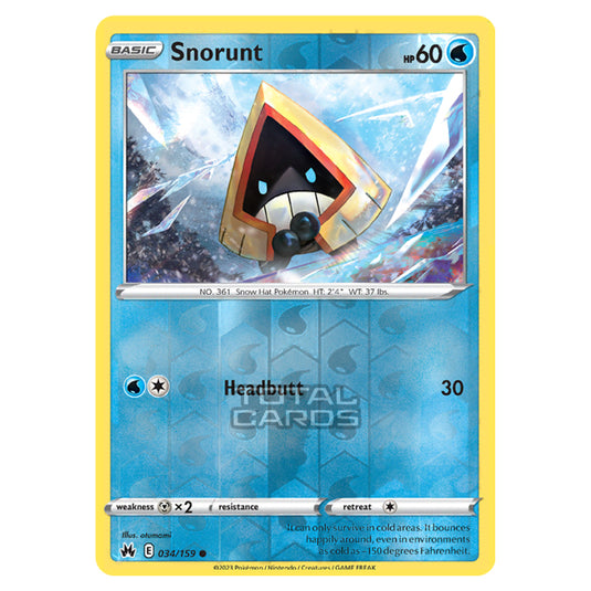 Pokemon - Sword & Shield - Crown Zenith - Snorunt - 34/159 - (Reverse Holo)