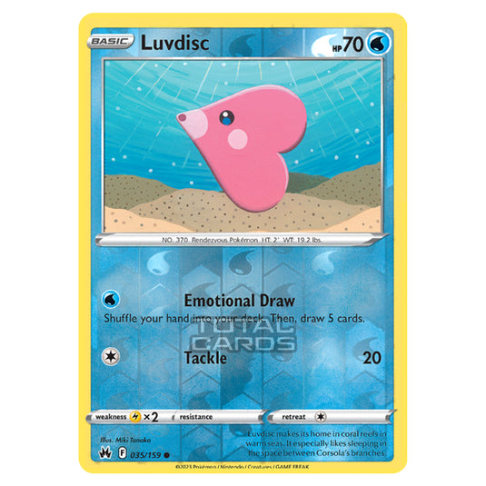 Pokemon - Sword & Shield - Crown Zenith - Luvdisc - 35/159 - (Reverse Holo)