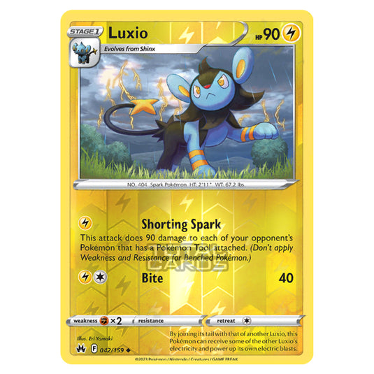 Pokemon - Sword & Shield - Crown Zenith - Luxio - 42/159 - (Reverse Holo)