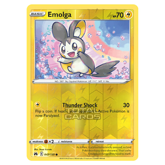 Pokemon - Sword & Shield - Crown Zenith - Emolga - 47/159 - (Reverse Holo)