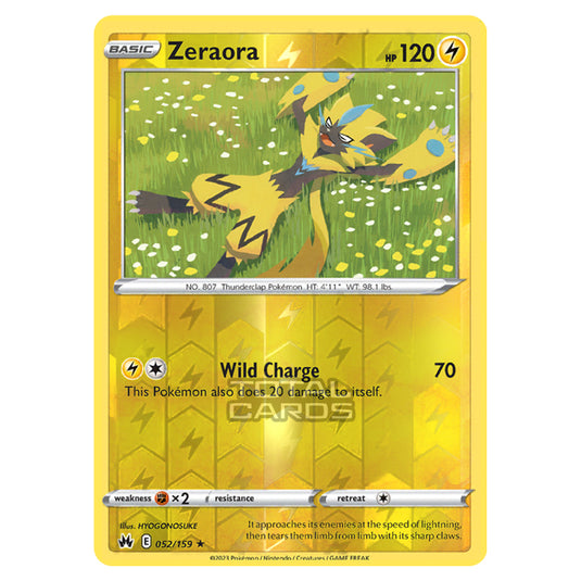 Pokemon - Sword & Shield - Crown Zenith - Zeraora - 52/159 - (Reverse Holo)