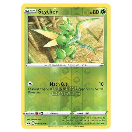 Pokemon - Sword & Shield - Crown Zenith - Scyther - 6/159 - (Reverse Holo)