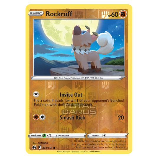 pokemon rockruff card 073/145 - (Reverse Holo) Placeholder Image Provided Pokemon - Sword & Shield